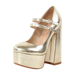 Load image into Gallery viewer, Platform Mary Jane Chunky Heel Pumps
