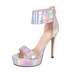 Load image into Gallery viewer, Platform Round Open Toe Stiletto Ankle Strap Sandals
