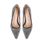 Load image into Gallery viewer, Rhinestone Pointed Toe Chunky Heel Pumps
