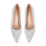 Load image into Gallery viewer, Rhinestone Pointed Toe Chunky Heel Pumps
