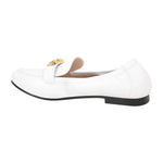 Load image into Gallery viewer, White Round Toe Leather Flats
