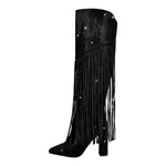 Load image into Gallery viewer, Pointed Toe  Rhinestone Tassels Over The Knee Boots
