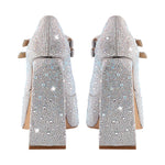 Load image into Gallery viewer, Platform Rhinestone Chunky Heel Mary Jane Pumps
