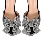 Load image into Gallery viewer, Rhinestone Bow Platform Chunky Heel Mary Jane Pumps
