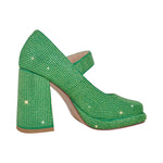 Load image into Gallery viewer, Rhinestone Square Toe Mary Jane Pumps
