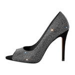 Load image into Gallery viewer, Rhinestone Peep Toe Stiletto Pumps
