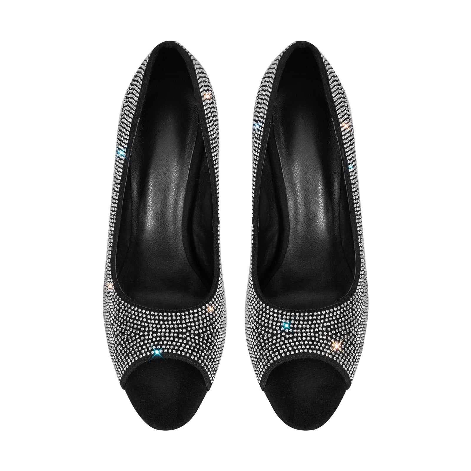 Rhinestone Peep Toe Stiletto Pumps