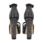 Load image into Gallery viewer, Rhinestone Round Toe Platform Ankle Strap Sandals
