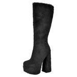 Load image into Gallery viewer, Pink Fur Platform High Heels Boots
