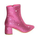 Load image into Gallery viewer, Rhinestone Pointed Toe Chunky Heel Ankle Boots
