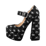 Load image into Gallery viewer, Denim Round Toe Platform Chunky Heels Pumps
