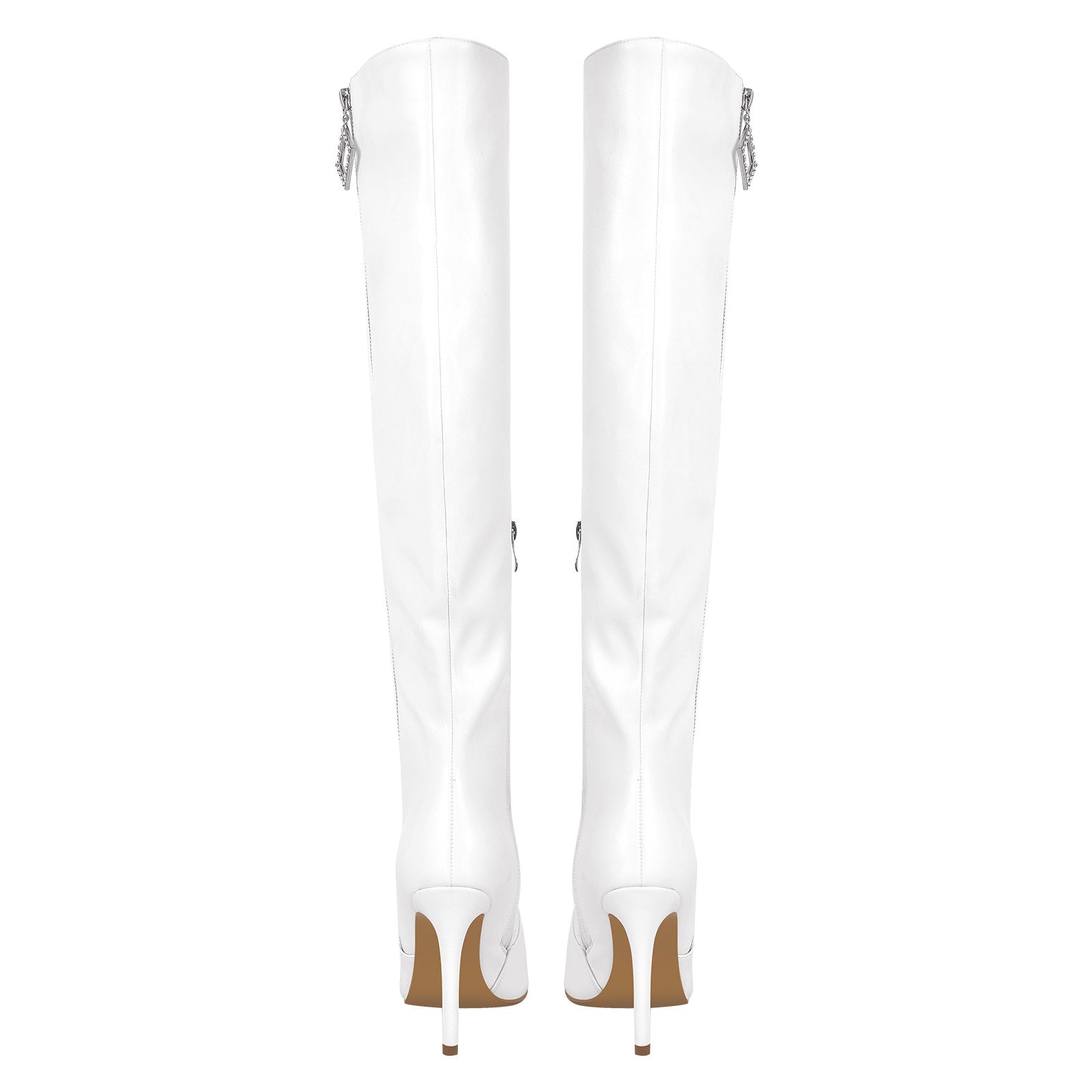 Pointed Toe Zipper Over The Knee Stilettos Boots