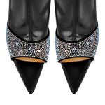 Load image into Gallery viewer, Rhinestone Pointed Toe High Stiletto Over The Knee Boots
