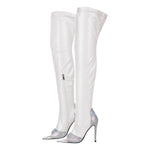 Load image into Gallery viewer, Rhinestone Pointed Toe High Stiletto Over The Knee Boots
