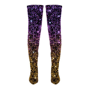 Sequins Gradient Color Pointed Toe Thigh High Stiletto Boots