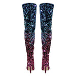 Load image into Gallery viewer, Sequins Gradient Color Pointed Toe Thigh High Stiletto Boots
