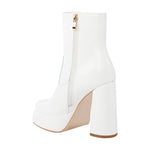 Load image into Gallery viewer, Platform Square Toe Chunky Heel Ankle Boots
