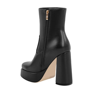 Platform Square Toe Chunky Heel Ankle Boots