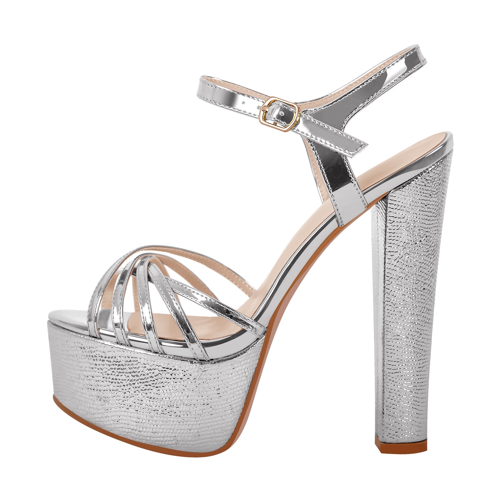 Buckle Strap Platform Chunky High Heels Sandals