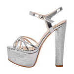 Load image into Gallery viewer, Buckle Strap Platform Chunky High Heels Sandals
