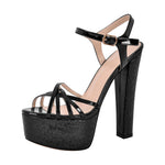 Load image into Gallery viewer, Buckle Strap Platform Chunky High Heels Sandals
