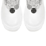 Load image into Gallery viewer, Silver Sequins Platform White Mid-calf Boots
