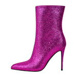 Load image into Gallery viewer, Pointed Toe Glitter Stilettos Ankle Boots
