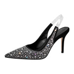 Load image into Gallery viewer, Rhinestone Pointed Toe Slingback High Heel Pumps
