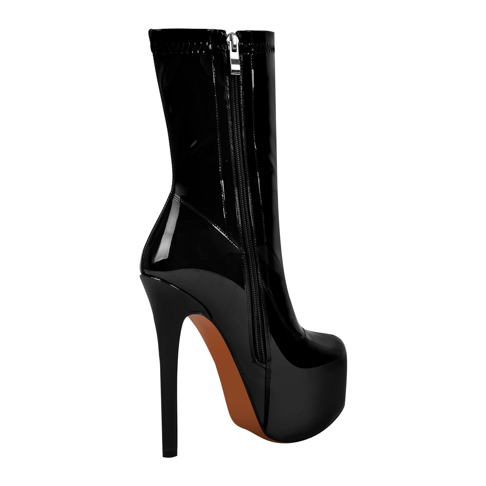 Patent Leather Platform Stiletto High Heel Ankle Boots