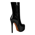 Load image into Gallery viewer, Patent Leather Platform Stiletto High Heel Ankle Boots
