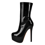 Load image into Gallery viewer, Patent Leather Platform Stiletto High Heel Ankle Boots
