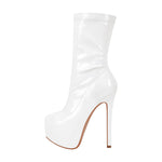 Load image into Gallery viewer, Patent Leather Platform Stiletto High Heel Ankle Boots
