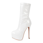 Load image into Gallery viewer, Patent Leather Platform Stiletto High Heel Ankle Boots
