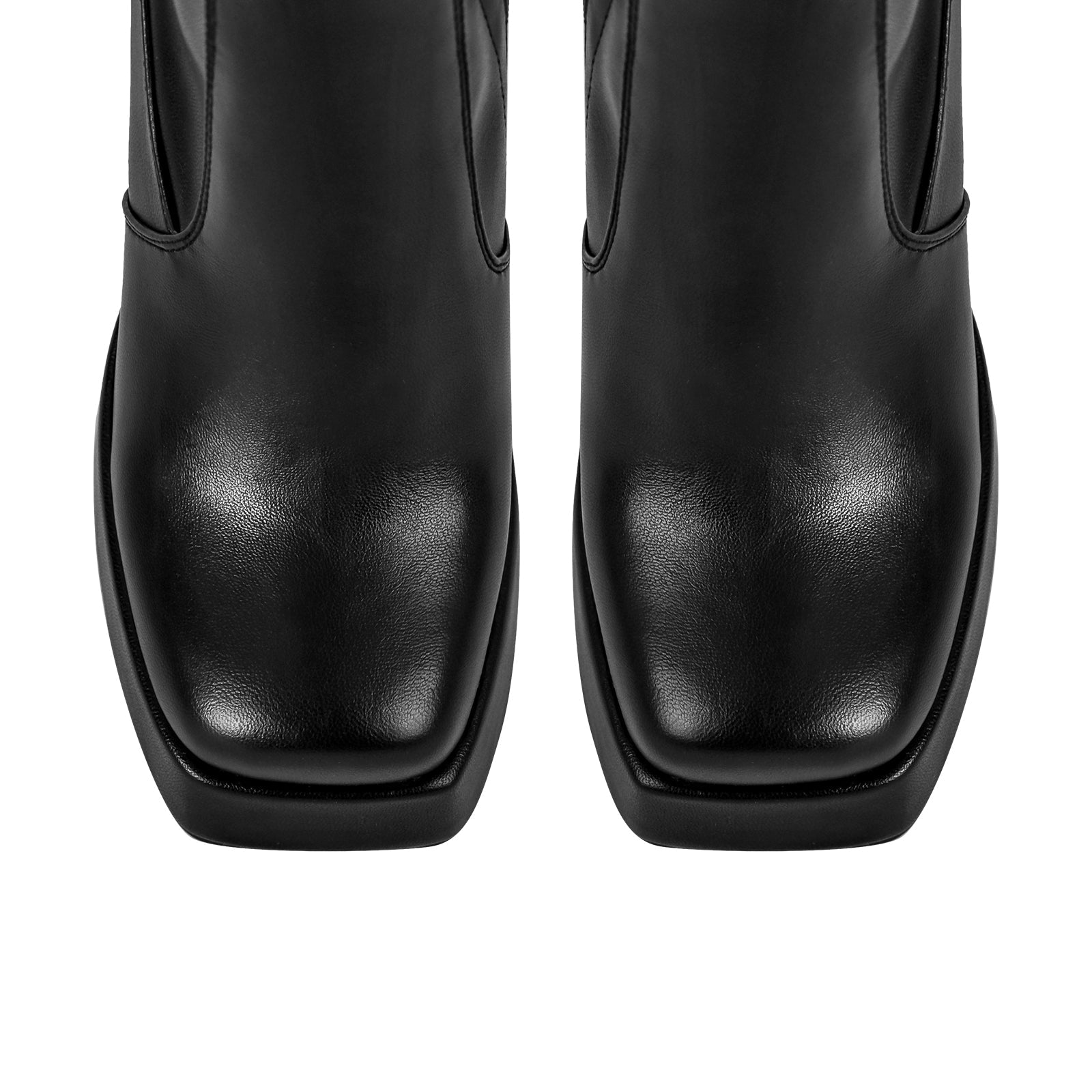 Square Toe Platform Chunky Heel Knee High Boots