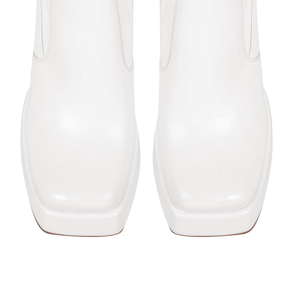 Square Toe Platform Chunky Heel Knee High Boots