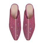 Load image into Gallery viewer, Rhinestone Wooden Chunky Heel Mules
