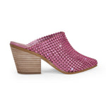 Load image into Gallery viewer, Rhinestone Wooden Chunky Heel Mules
