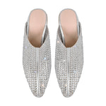 Load image into Gallery viewer, Rhinestone Wooden Chunky Heel Mules
