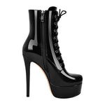 Load image into Gallery viewer, Platform Lace-up Stiletto Ankle Boots
