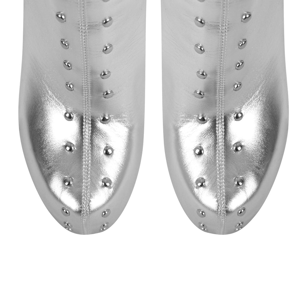 Black Platform Rivets Over The Knee Boots
