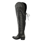 Load image into Gallery viewer, Studded Embroidered Over The Knee Western Boots
