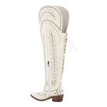 Load image into Gallery viewer, Studded Embroidered Over The Knee Western Boots
