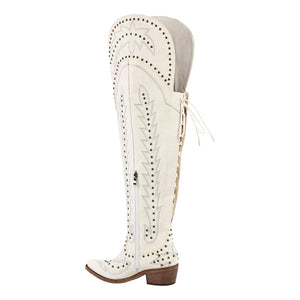 Studded Embroidered Over The Knee Western Boots