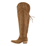 Load image into Gallery viewer, Studded Embroidered Over The Knee Western Boots
