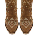 Load image into Gallery viewer, Studded Embroidered Over The Knee Western Boots
