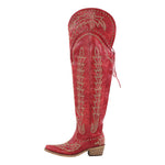 Load image into Gallery viewer, Studded Embroidered Over The Knee Western Boots
