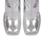 Load image into Gallery viewer, Metallic Leather Platform Chunky Heel Knee High Boots
