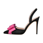 Load image into Gallery viewer, Pointed Toe Stiletto Slingback Bow Pumps
