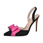 Load image into Gallery viewer, Pointed Toe Stiletto Slingback Bow Pumps
