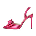 Load image into Gallery viewer, Pointed Toe Stiletto Slingback Bow Pumps
